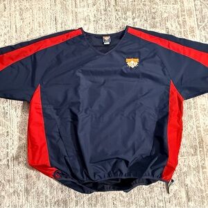 2XL Cooperstown Navy and Red Pullover windbreaker